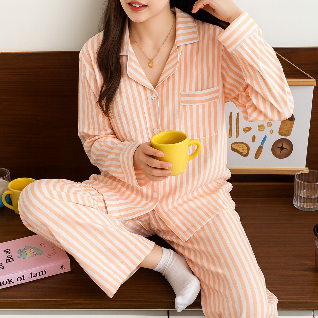 Pyjama rayé ultra-doux L’ensemble cosy qui transforme ton rituel du soir