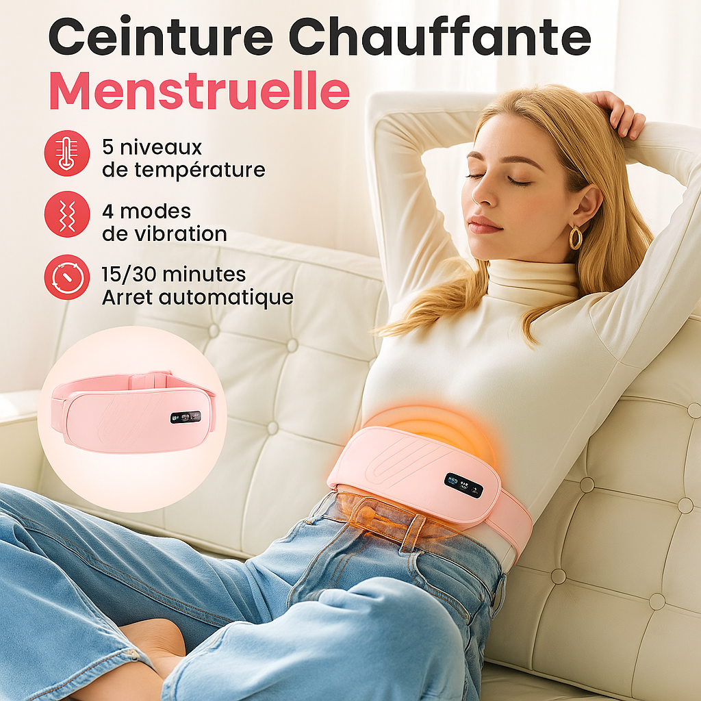 Ceinture menstruelle Chauffante Relaxante Chaleur douce & confort au quotidien