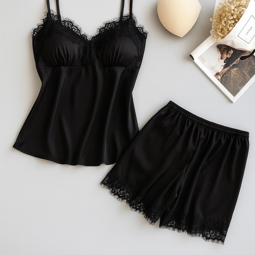 Ensemble de Nuit Dentelle & Pompons Cosy