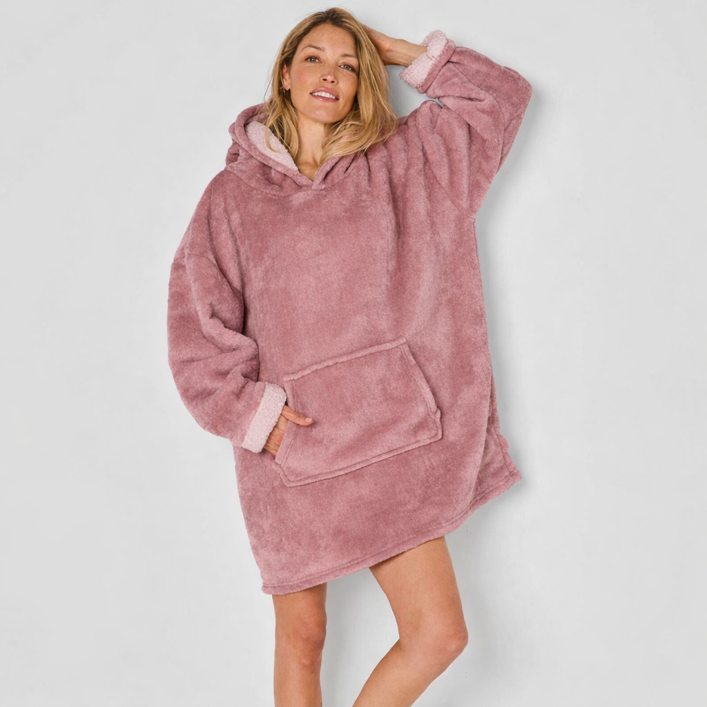 Poncho Polaire à Capuche Le Plaid Cocooning Ultra Doux pour des Soirées Cosy