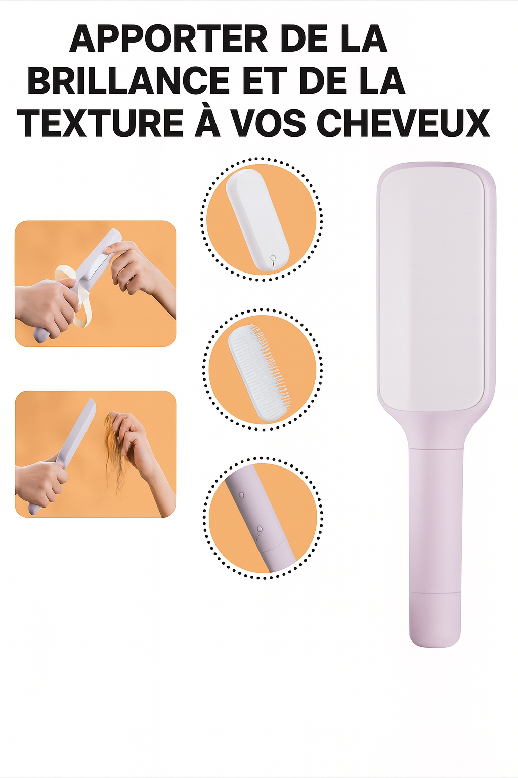 BROSSE À CHEVEUX ROTATIVE AUTONETTOYANTE
