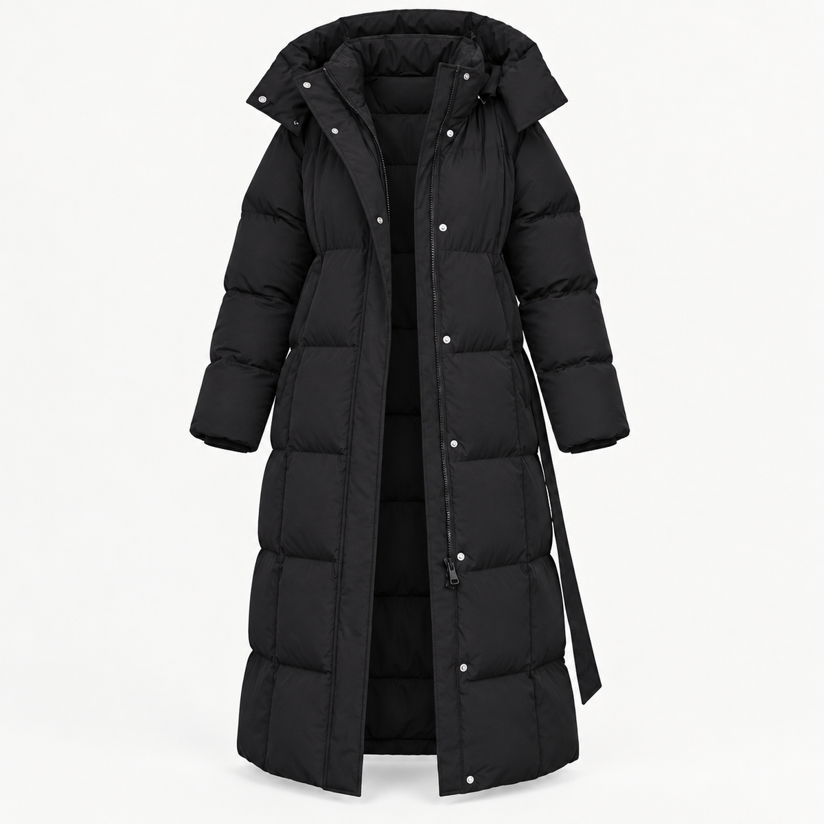 Doudoune Longue Femme Élégance Chaude & Confortable Noir