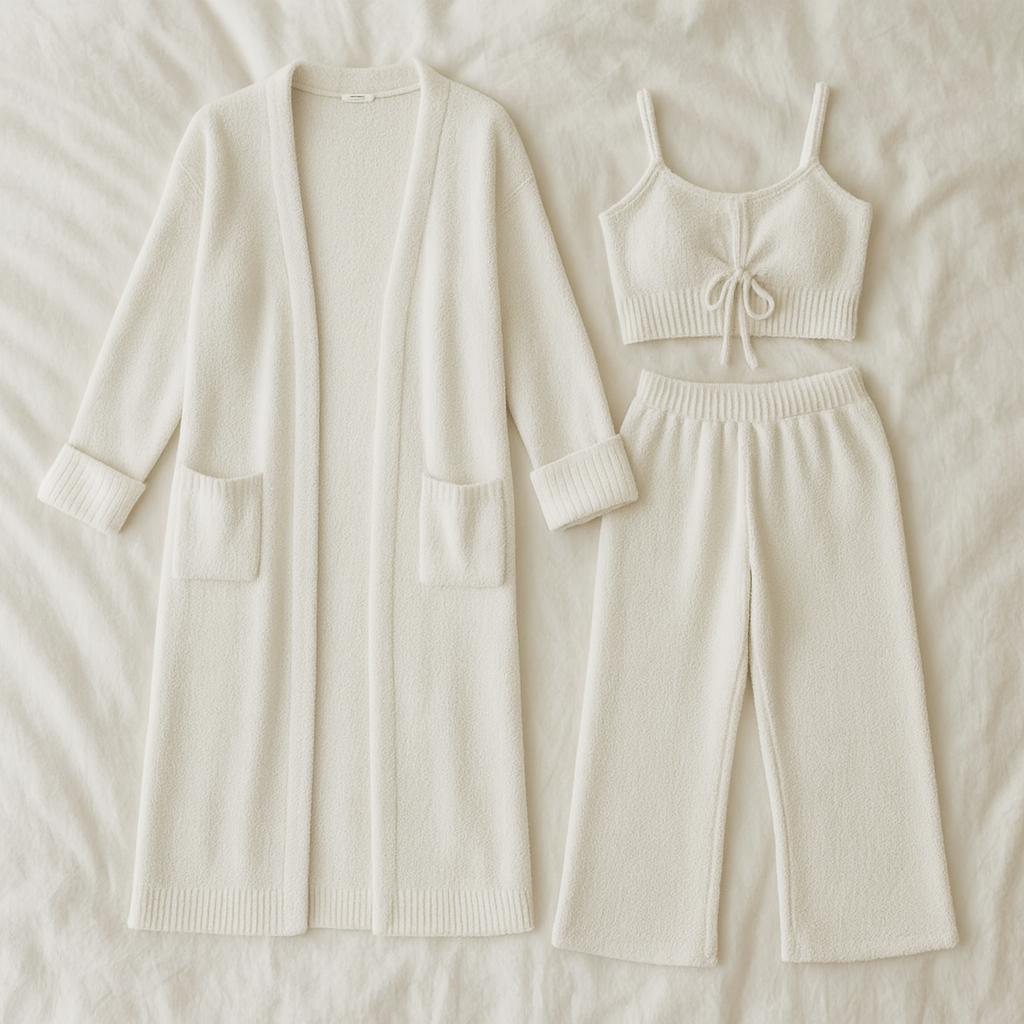 Pyjama hiver chaud et doux ensemble 3 pièces