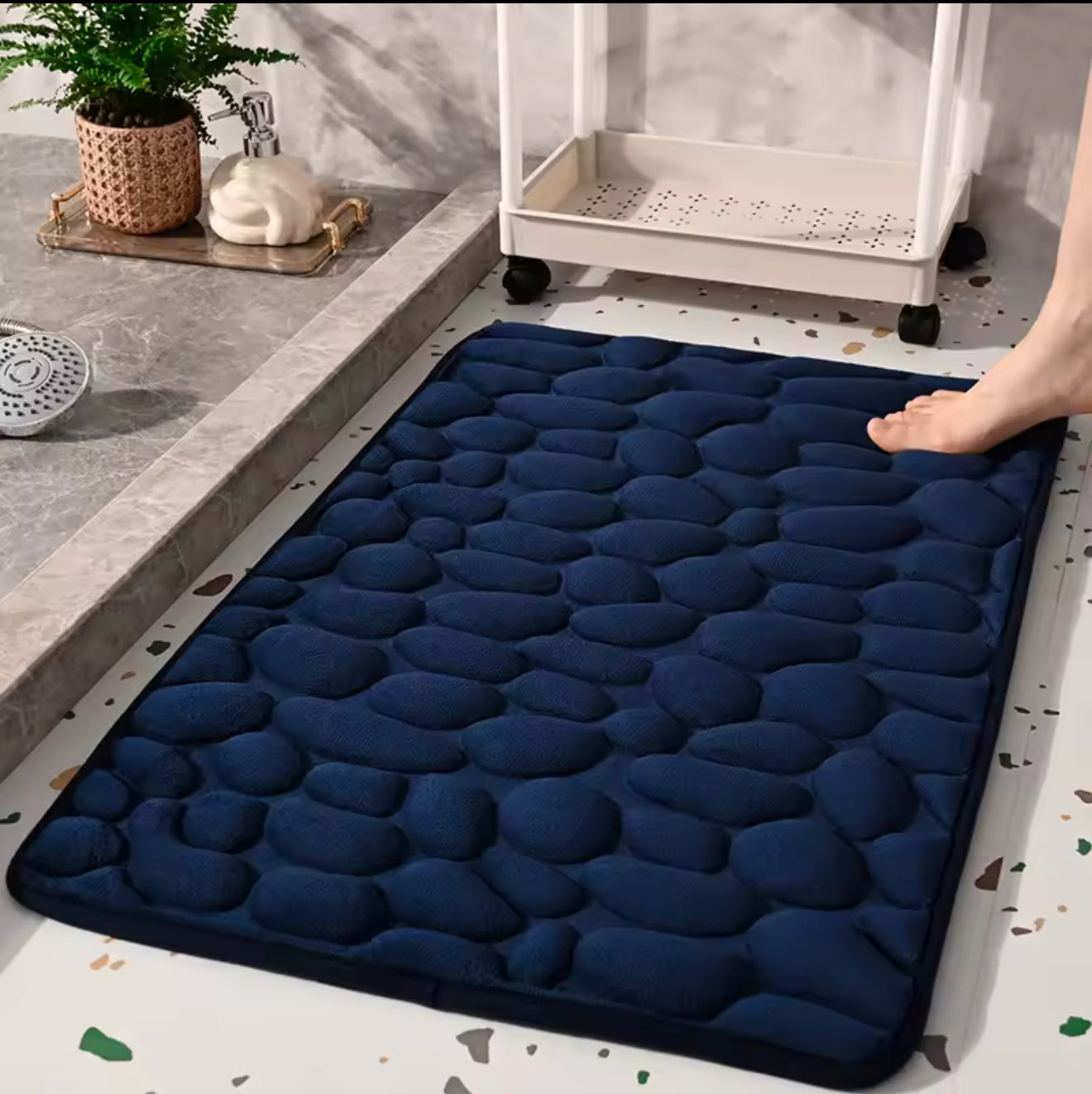Tapis de Bain Galets Ultra-Absorbant