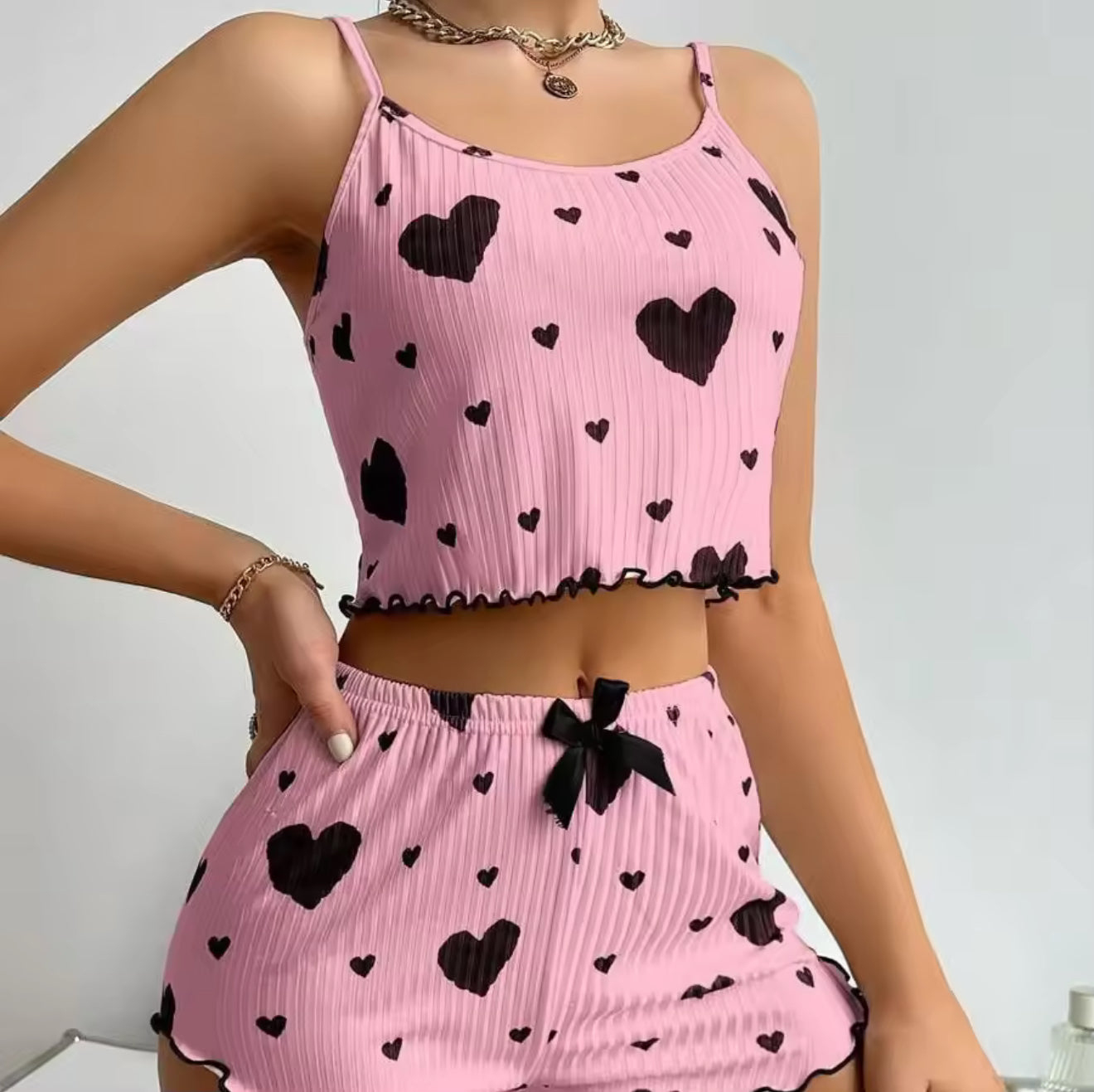 Ensemble Pyjama Cœur Doux, Léger et Ultra Féminin