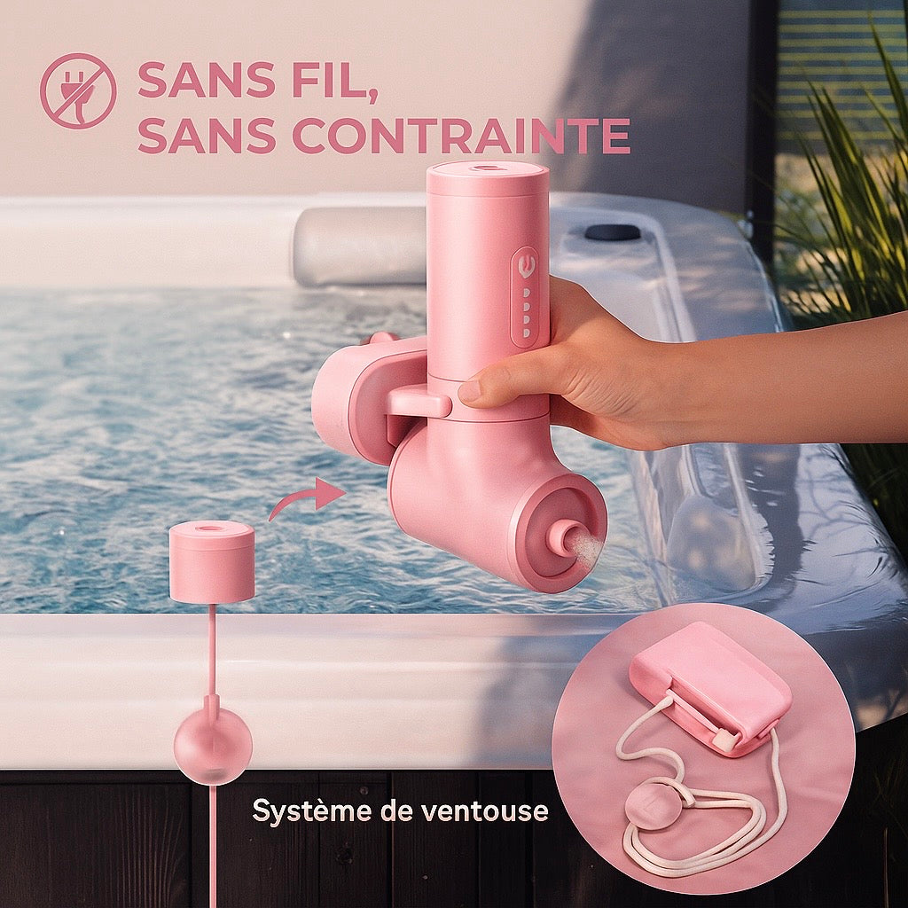 Machine à Mousse Spa Automatique pour Baignoire Générateur de Bulles Rechargeable IP67