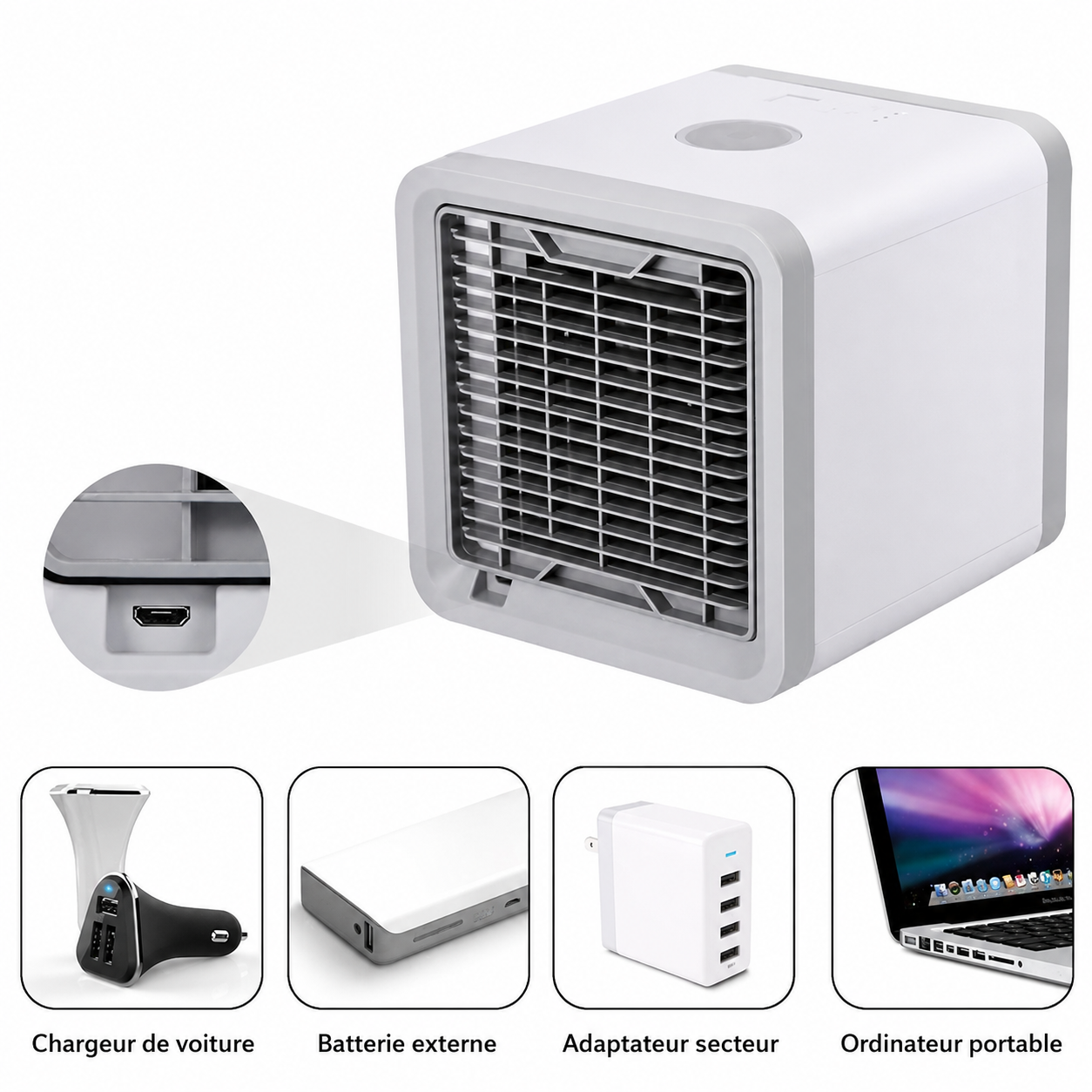 Climatiseur Portable 3-en-1 | Rafraîchisseur d’Air USB
