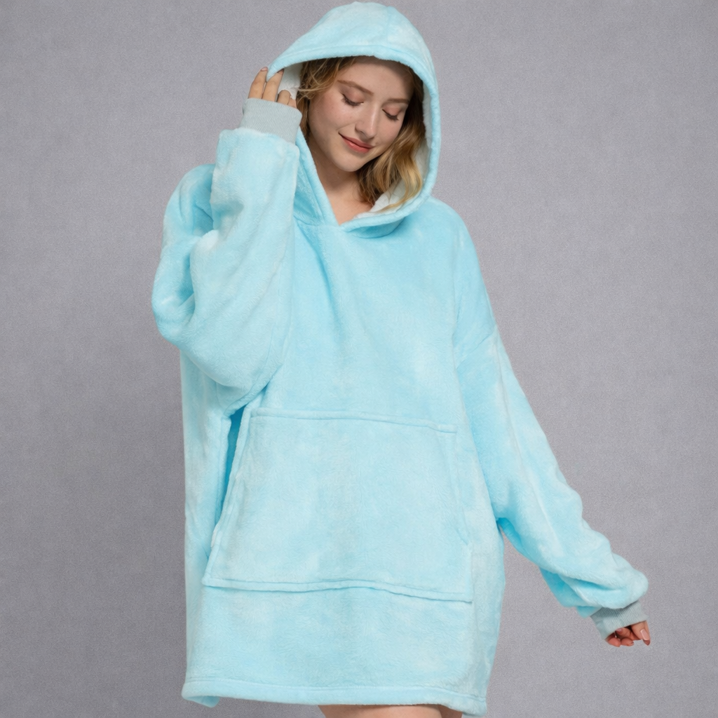 Poncho Polaire à Capuche Le Plaid Cocooning Ultra Doux pour des Soirées Cosy