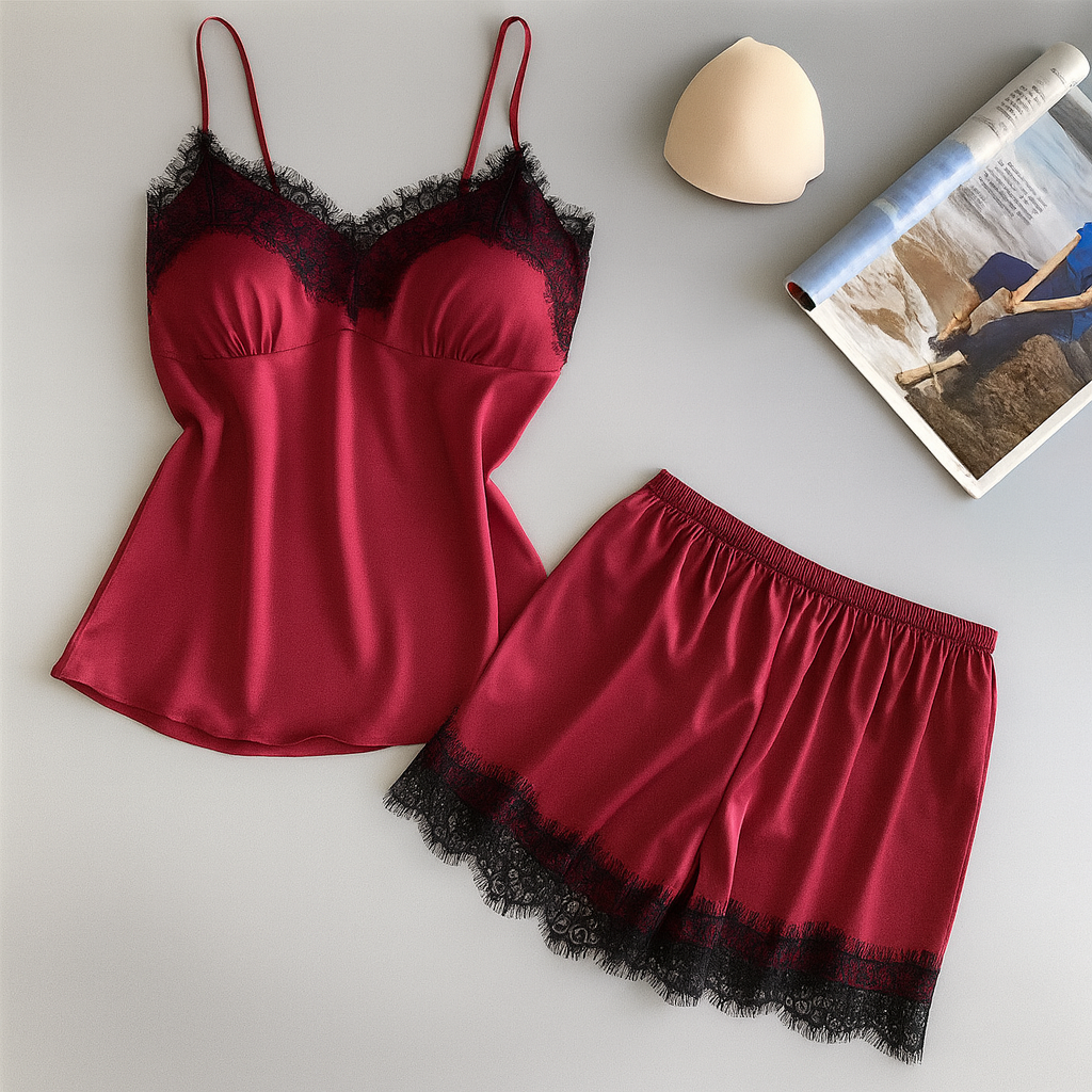 Ensemble de Nuit Dentelle & Pompons Cosy