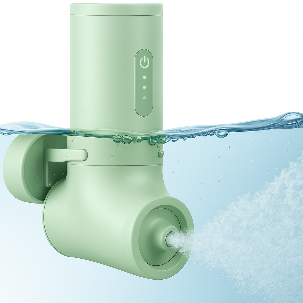 Machine à Mousse Spa Automatique pour Baignoire Générateur de Bulles Rechargeable IP67