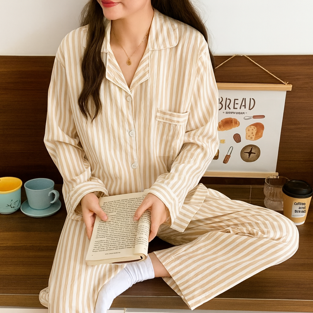 Pyjama rayé ultra-doux L’ensemble cosy qui transforme ton rituel du soir
