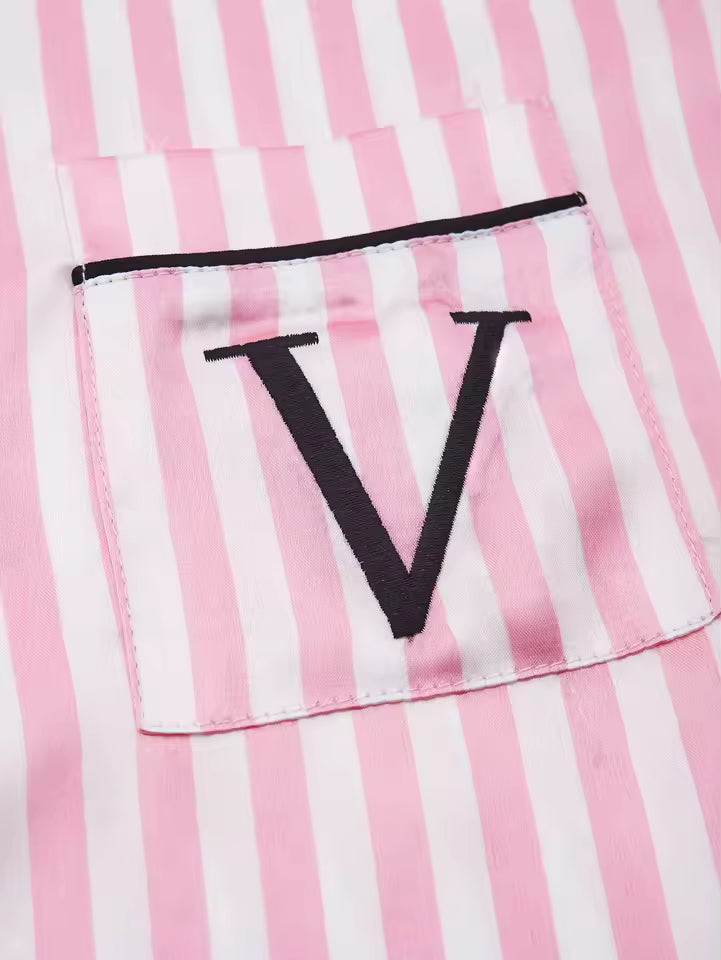 Ensemble Pyjama Satin À Raillure  Confort Longueur Cheville