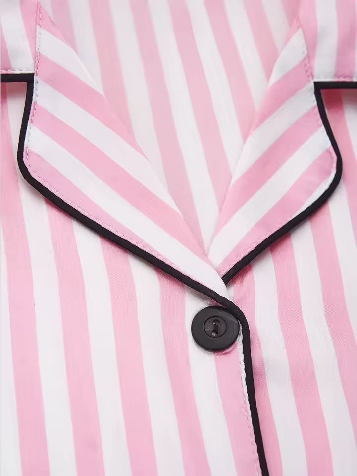 Ensemble Pyjama Satin À Raillure  Confort Longueur Cheville