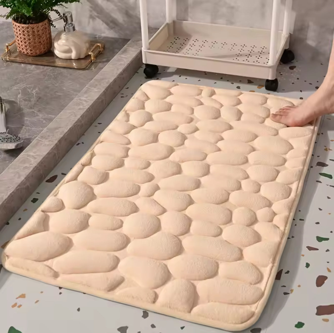 Tapis de Bain Galets Ultra-Absorbant