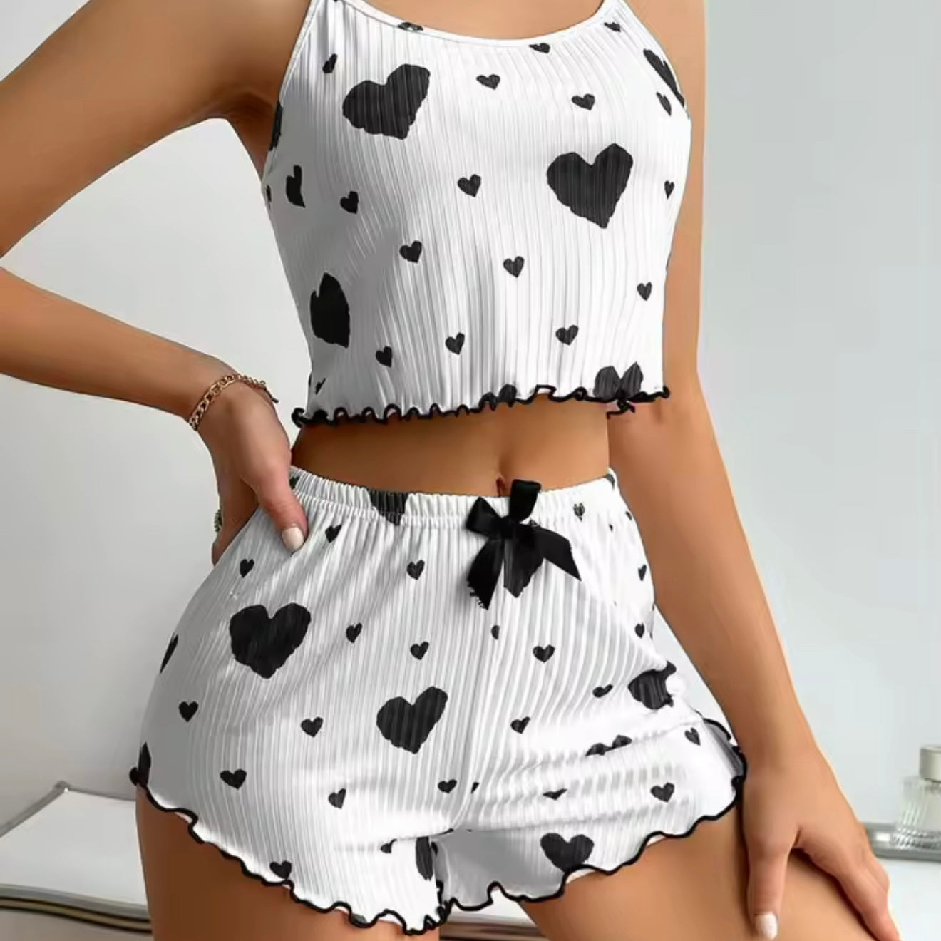 Ensemble Pyjama Cœur Doux, Léger et Ultra Féminin